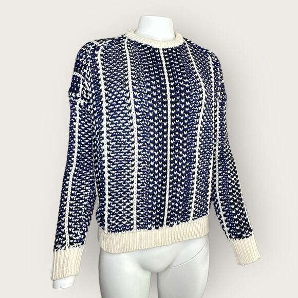 NWT | Maje | Fancy Geo-Pattern Sweater | Blue | Size 1 | Small - Picture 2 of 16